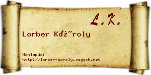 Lorber Károly névjegykártya