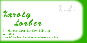 karoly lorber business card